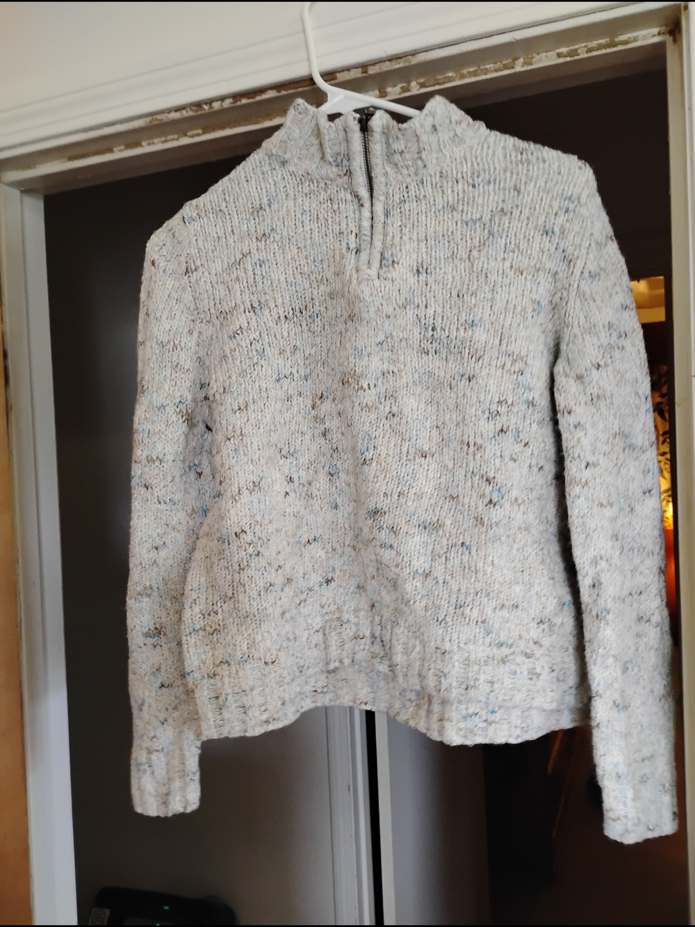 Cozy Cream Speckled Half-Zip Sweater